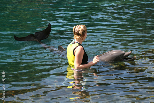 girl with dolphin