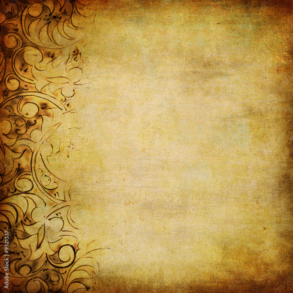 grunge floral background with space for text or image