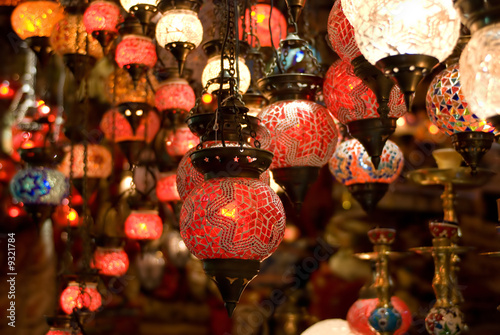 Photography display of turkish lanterns on sale at the Grand Bazaar