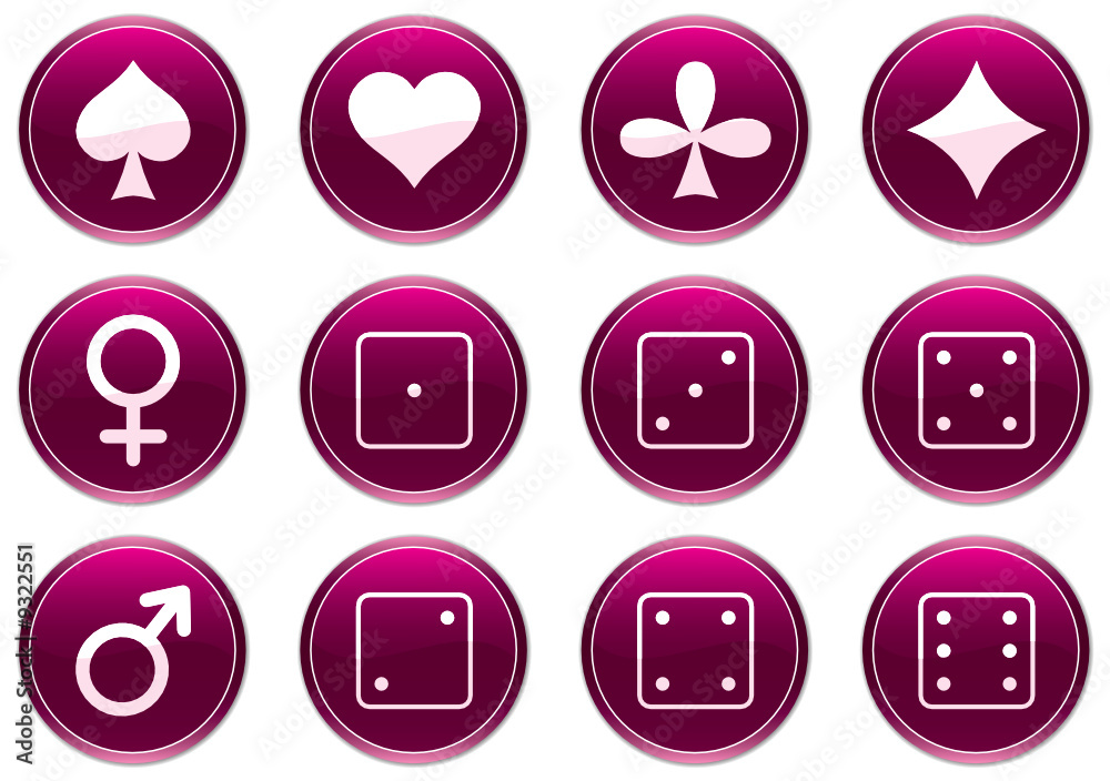 Games icons set. Purple - white palette. Vector illustration. Games icons set. Purple - white palette. Vector illustration.