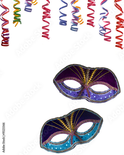 party frame ,mask and confetti