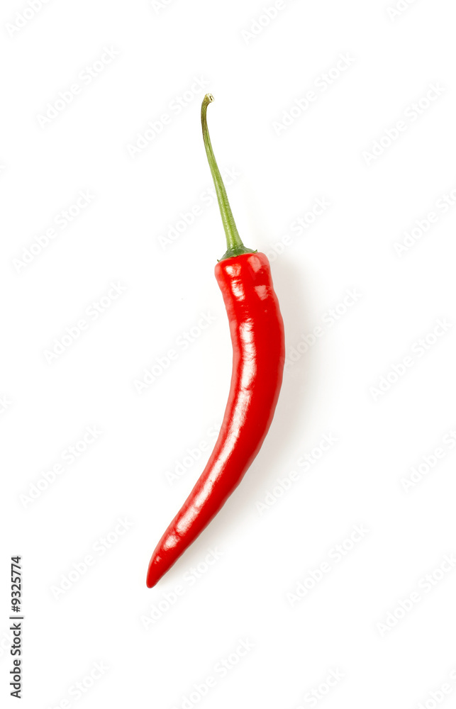Isolated shot of red hot chilli pepper on white background Isolated shot of red hot chilli pepper on white background