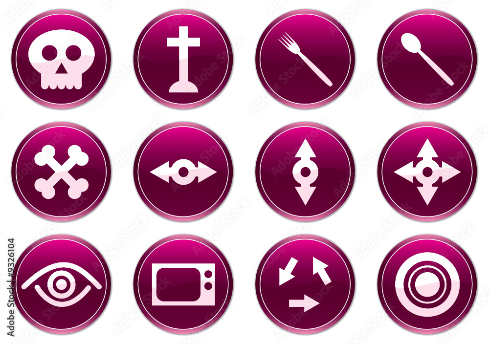 Gadget icons set. Purple - white palette. Vector illustration. Gadget icons set. Purple - white palette. Vector illustration.
