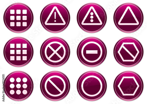 Gadget icons set. Purple - white palette. Vector illustration.