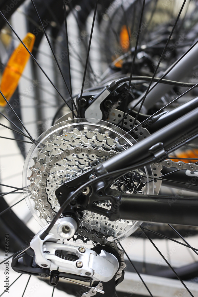 Fototapeta premium Modern bicycle's mechanism. Low DOF