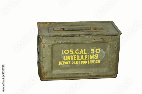 Ancienne caisse de munitions usée