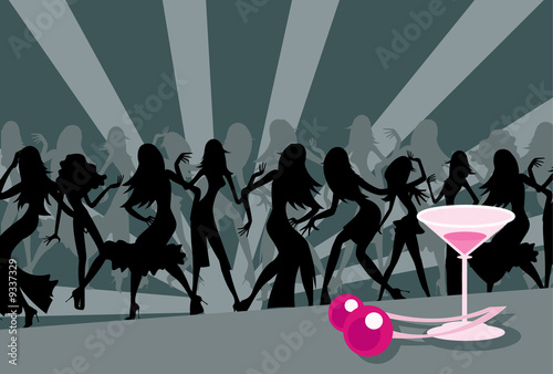 vector image of cherry and dancers #9337329