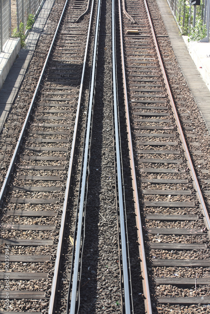 Railroad tracks leading towards your next destination