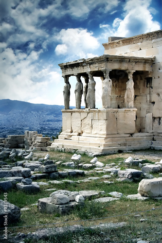 caryatids on the famous acropolis of athens