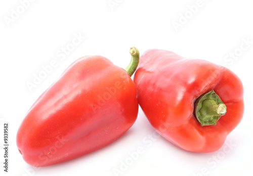 two peppers isolated on white