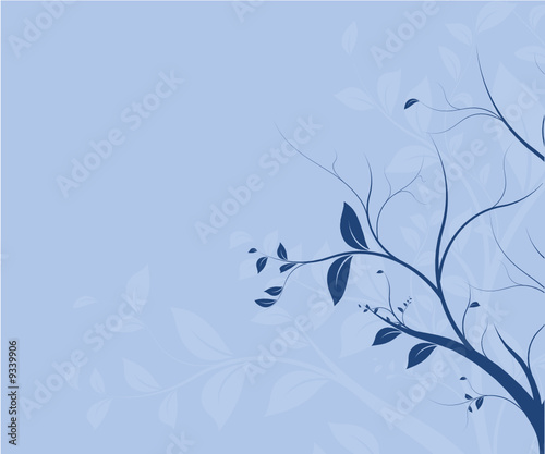 vecteur série - arbre branche vectorielle sur fond bleu