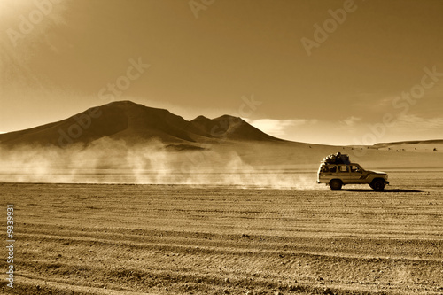 natural background, jeep in bolivian's desert #9339931