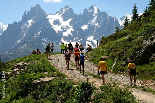 Course face au Mont-Blanc