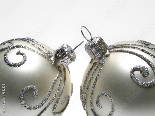 Detail silver Christmas decorations photo