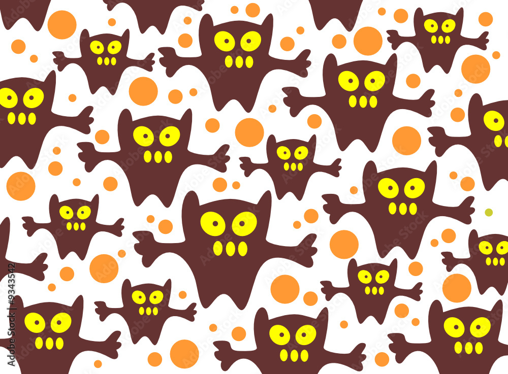 Monsters on an orange background. Halloween illustration. Monsters on an orange background. Halloween illustration.