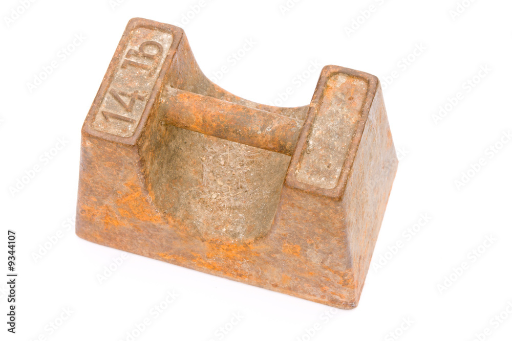 14lb iron weight isolated on a white background 14lb iron weight isolated on a white background