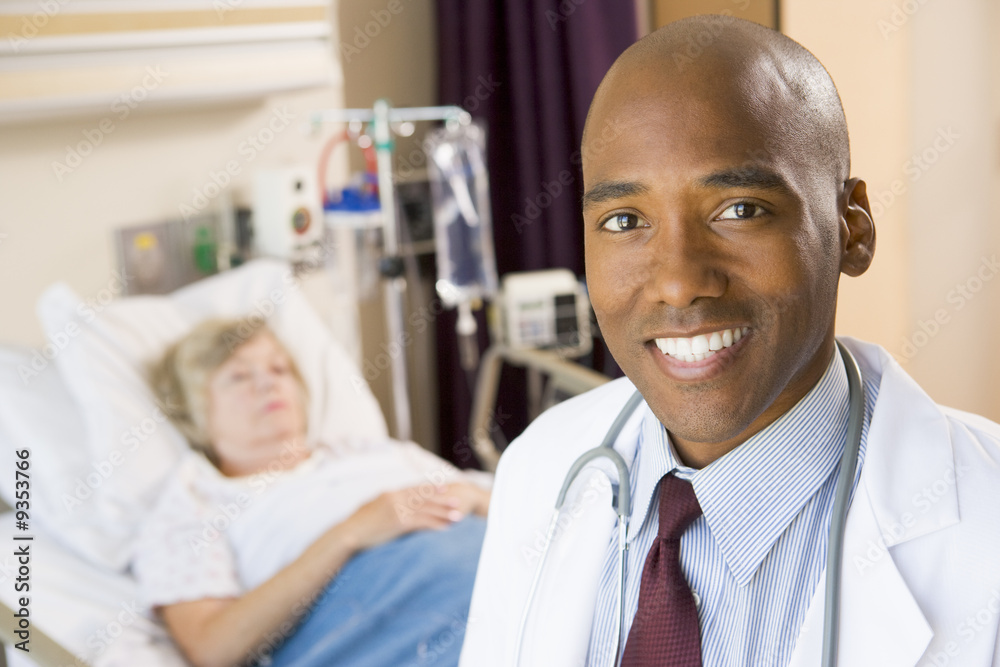 Fototapeta premium Doctor Smiling In Patients Room