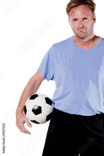 Soccer player. Full isolated studio picture
