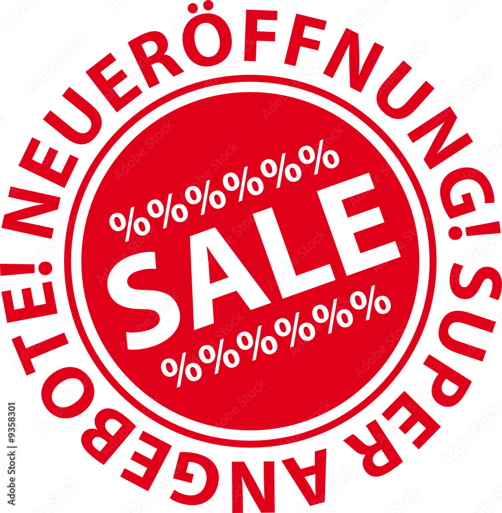 Sale, Neuerföffnung, Button, Icon