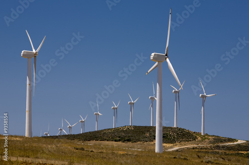 wind turbines farm. alternative energy source