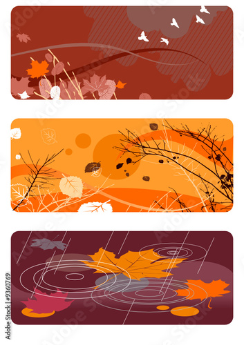 autumn backgrounds set