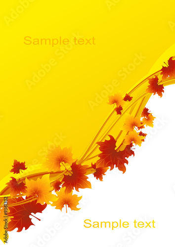 Autumnal leaf background, vector illustration