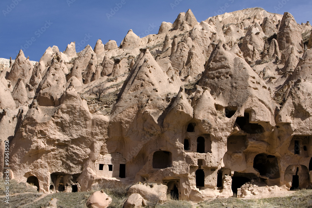 Ancient cavetown near Goreme, Cappadocia, Turkey Ancient cavetown near Goreme, Cappadocia, Turkey