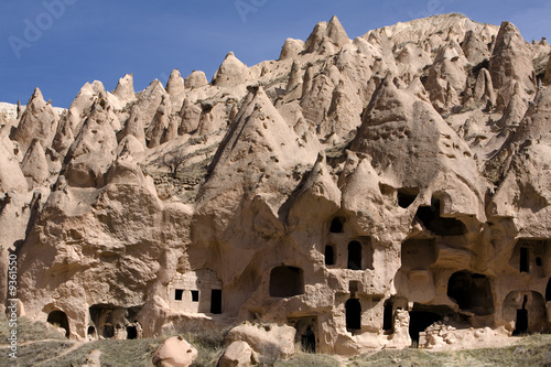 Ancient cavetown near Goreme, Cappadocia, Turkey #9361550