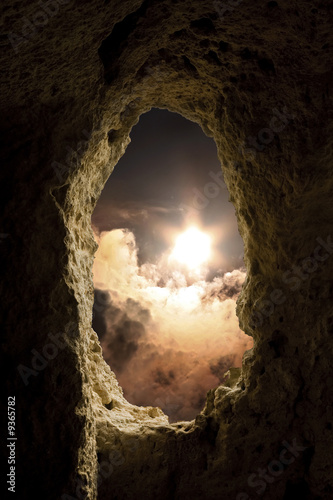 Window to the Heavens from a Hole in a Mountain Top
