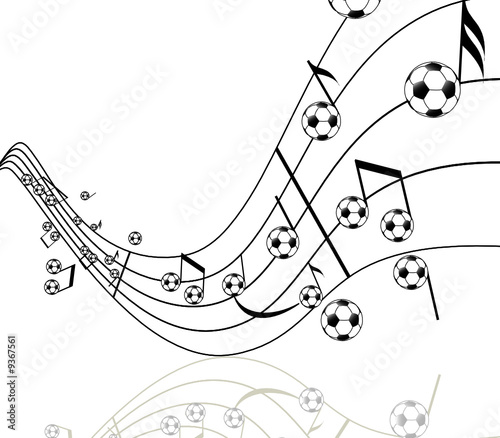illustration of background with football and music