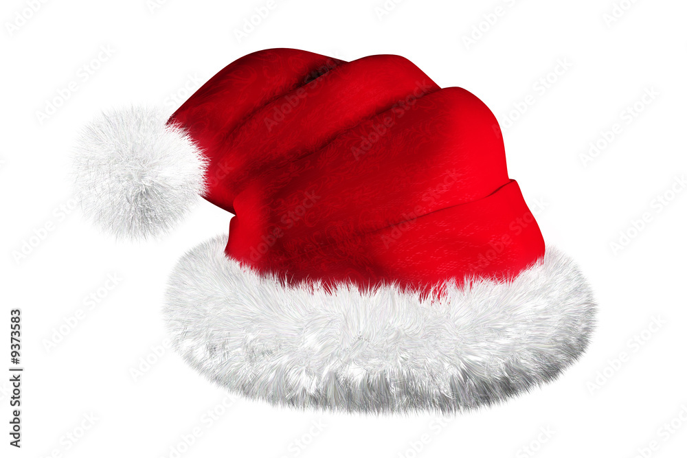 Bonnet du Père Noël sur fond blanc Photos | Adobe Stock