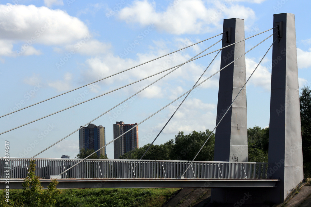 Obraz premium Pedestrian Cable-Stayed Bridge
