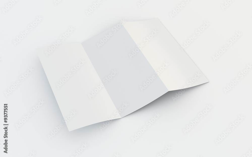 3d rendering of a blank brochure