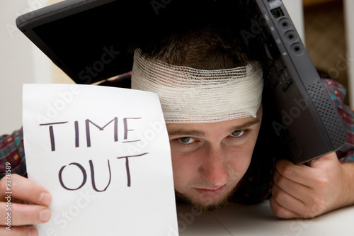 Εκτύπωση καμβά sick man cant work any more
