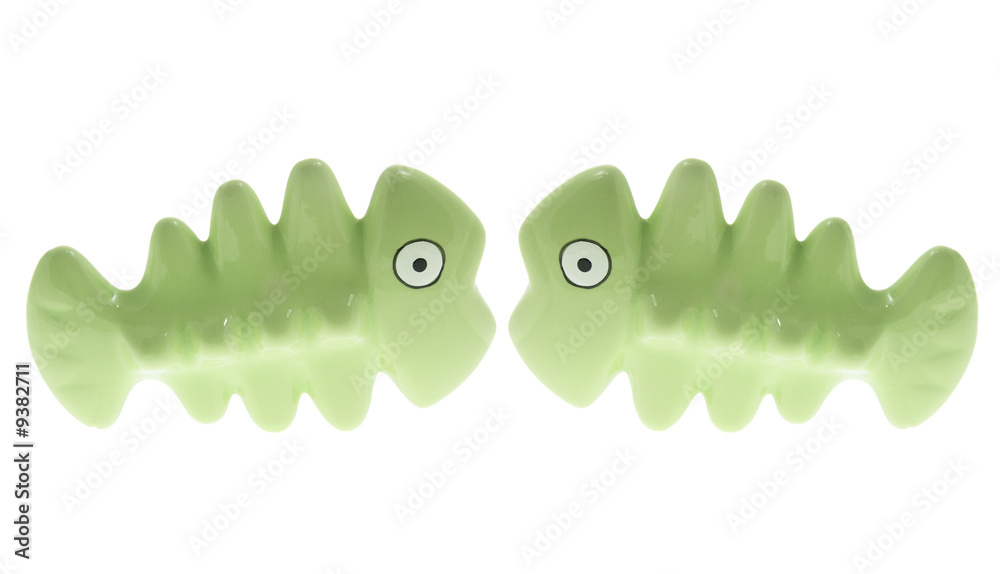 Naklejka premium Fish Ornament on Isolated White Background