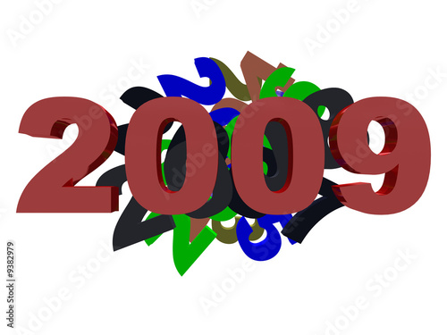 2009 with set of figures symbolizing 2000 - 2008 photo