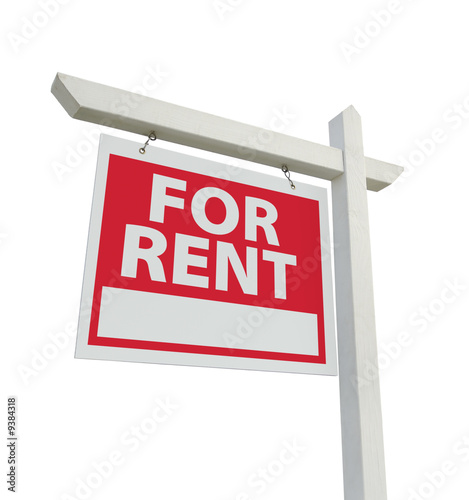 For Rent Real Estate Sign Isolated on a White Background. photo