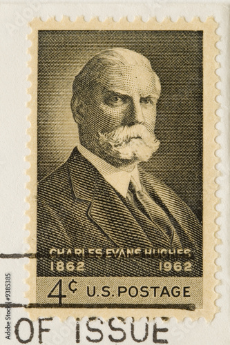 This is a Vintage 1960  Stamp Charles Evans Hughes photo