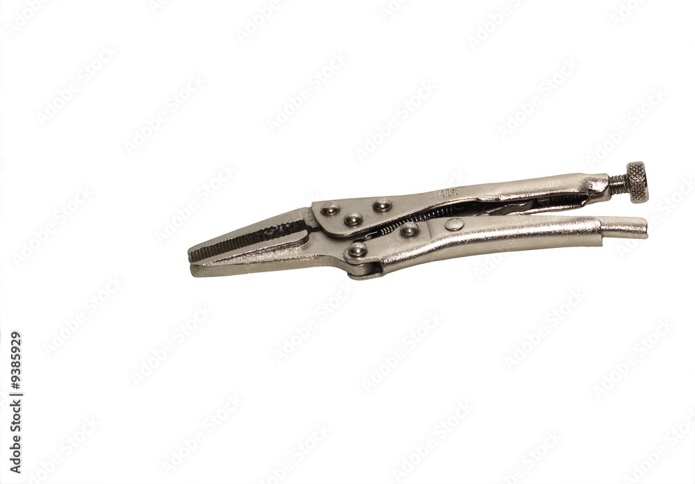 Silver vise grips isolated on white background Silver vise grips isolated on white background