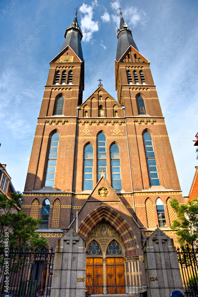 Obraz premium Amsterdam, Church in Jordaan, Holland.