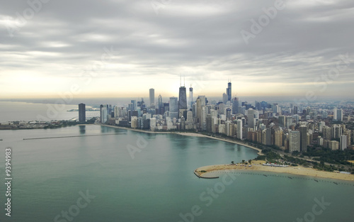 Magnificent photo of Chicago's skyline with overcast sky