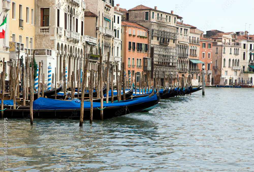 Gondolas on the Gand Canal, Venice, Italy