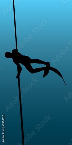 underwater diving, vector illustration