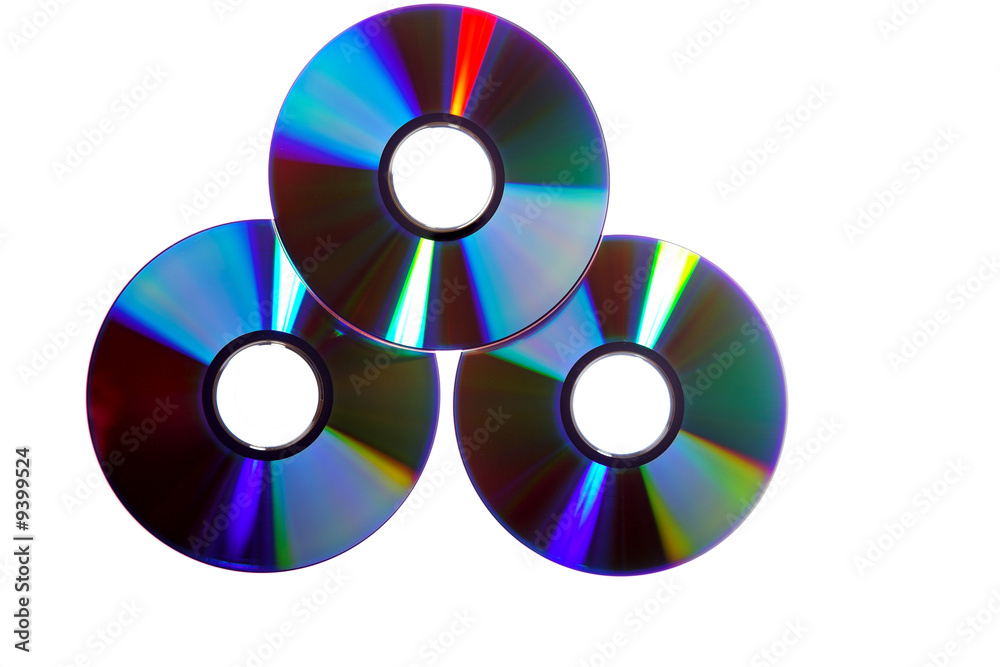 compact disks isolated on the white background