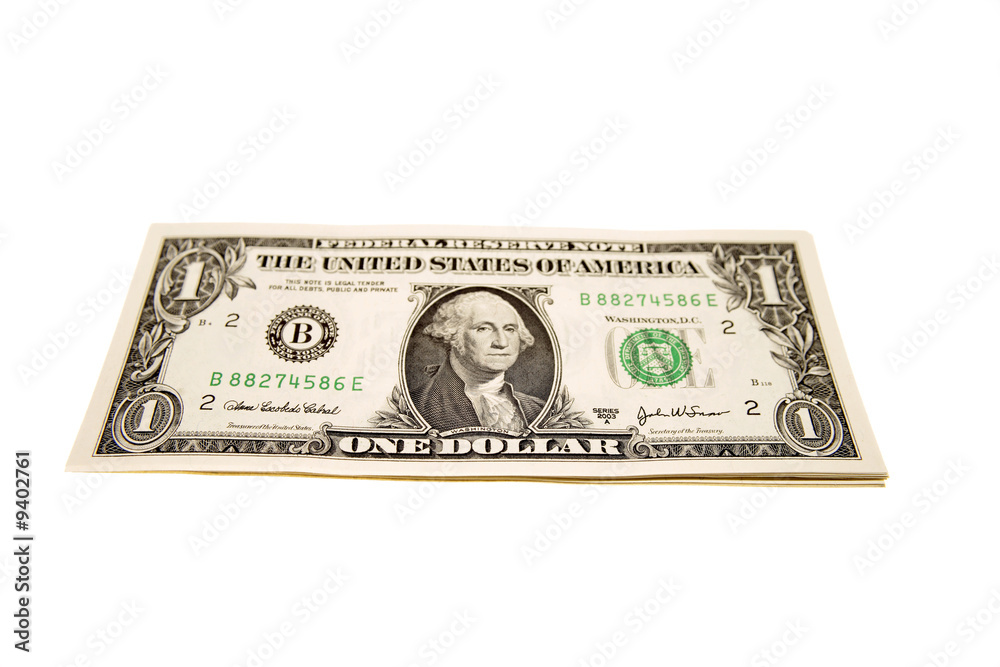 American one dollar banknote isolated on white background American one dollar banknote isolated on white background