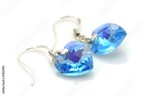 A pair of earrings isolated on white background.