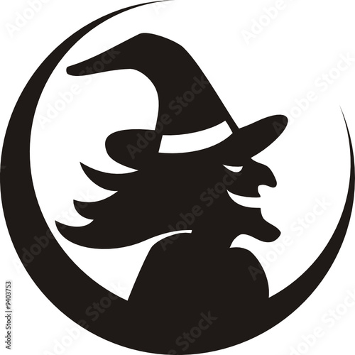 logo cara perfil de bruja