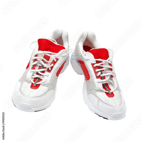 A pair of training shoes isolated on white