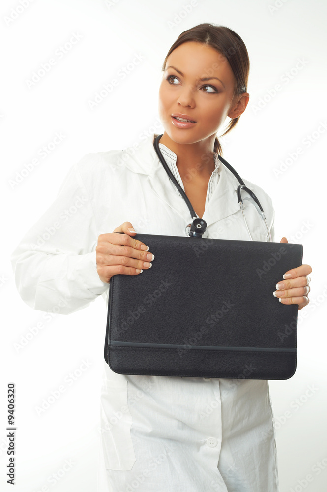 20-25 years old beautiful female doctor isolates on white 20-25 years old beautiful female doctor isolates on white