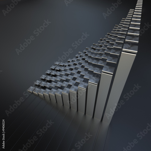 Obraz na płótnie 3D Business chart in metallic